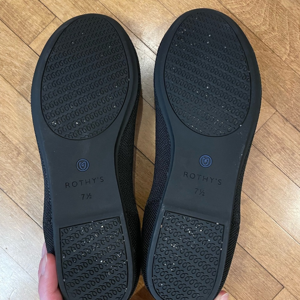 Rothy's Black Flats w Gold Detail (sz 7.5) - Picture 2 of 9